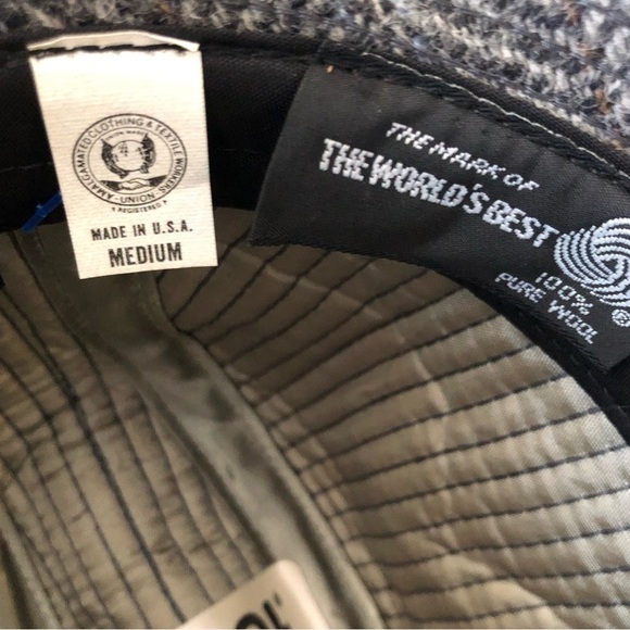 Kangol Wool Herringbone Fedora Hat Gray Medium - Picture 6 of 6